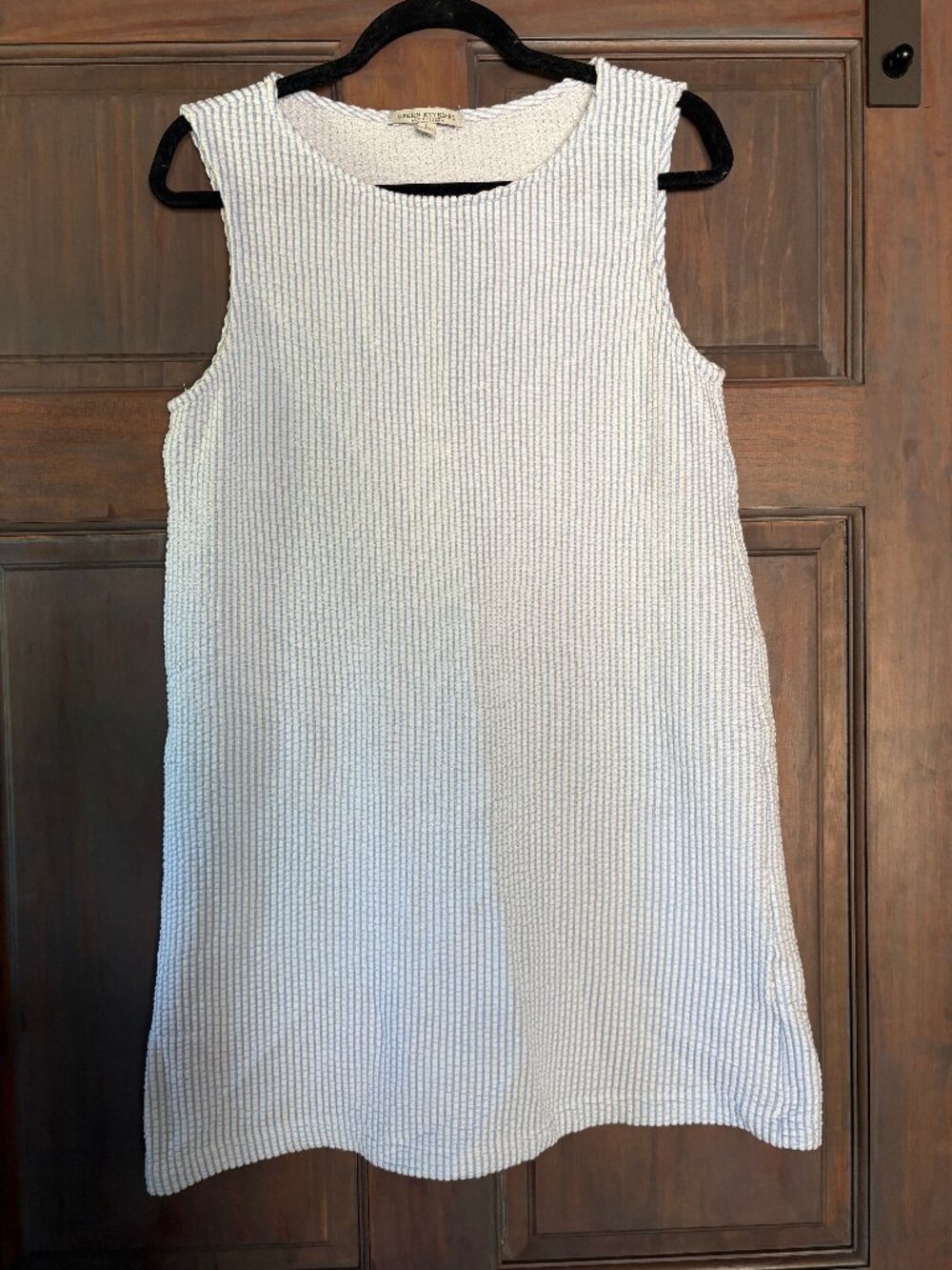 Green Envelope Seersucker striped dress Size LARGE